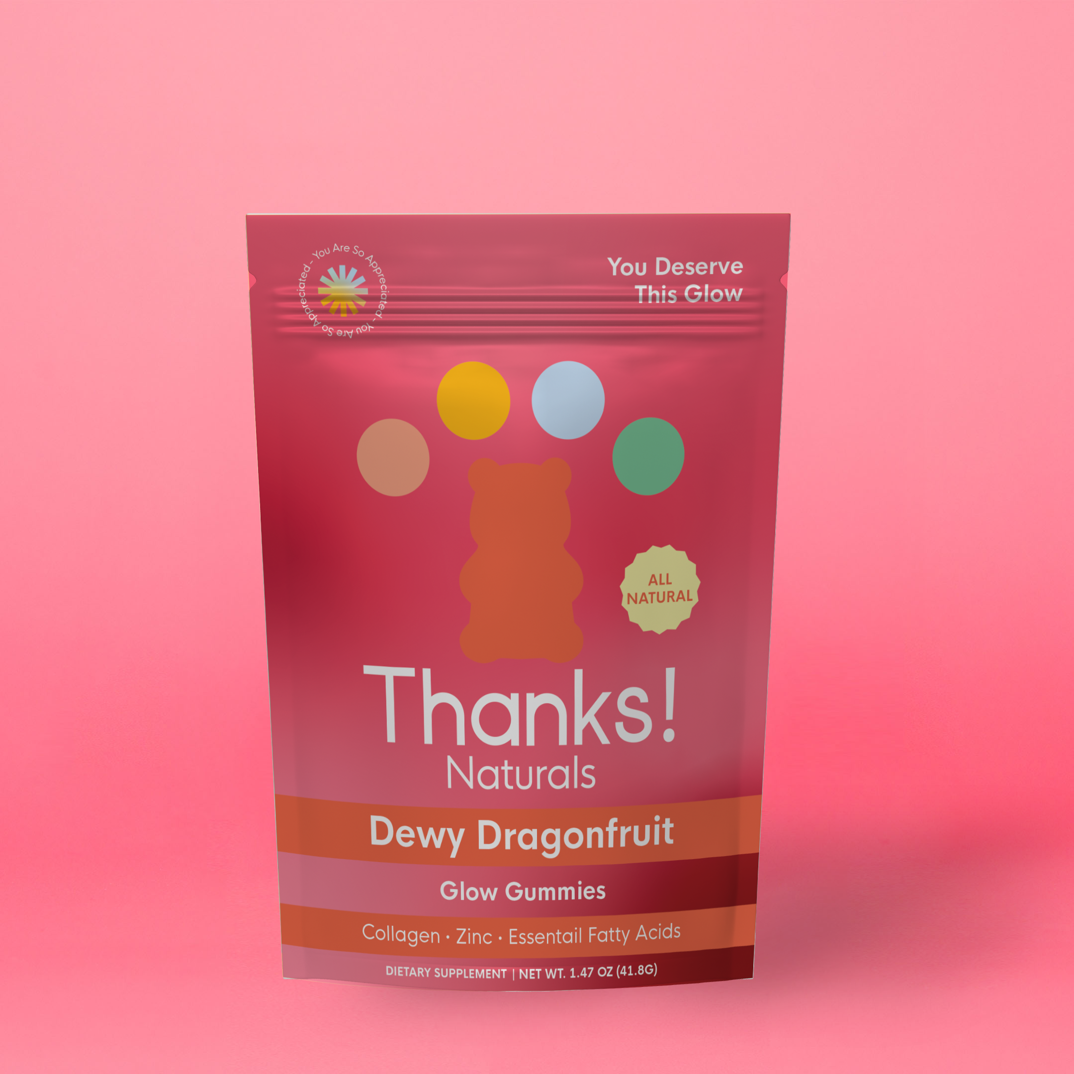 Thanks! Naturals Dewy Dragonfruit Glow Gummies