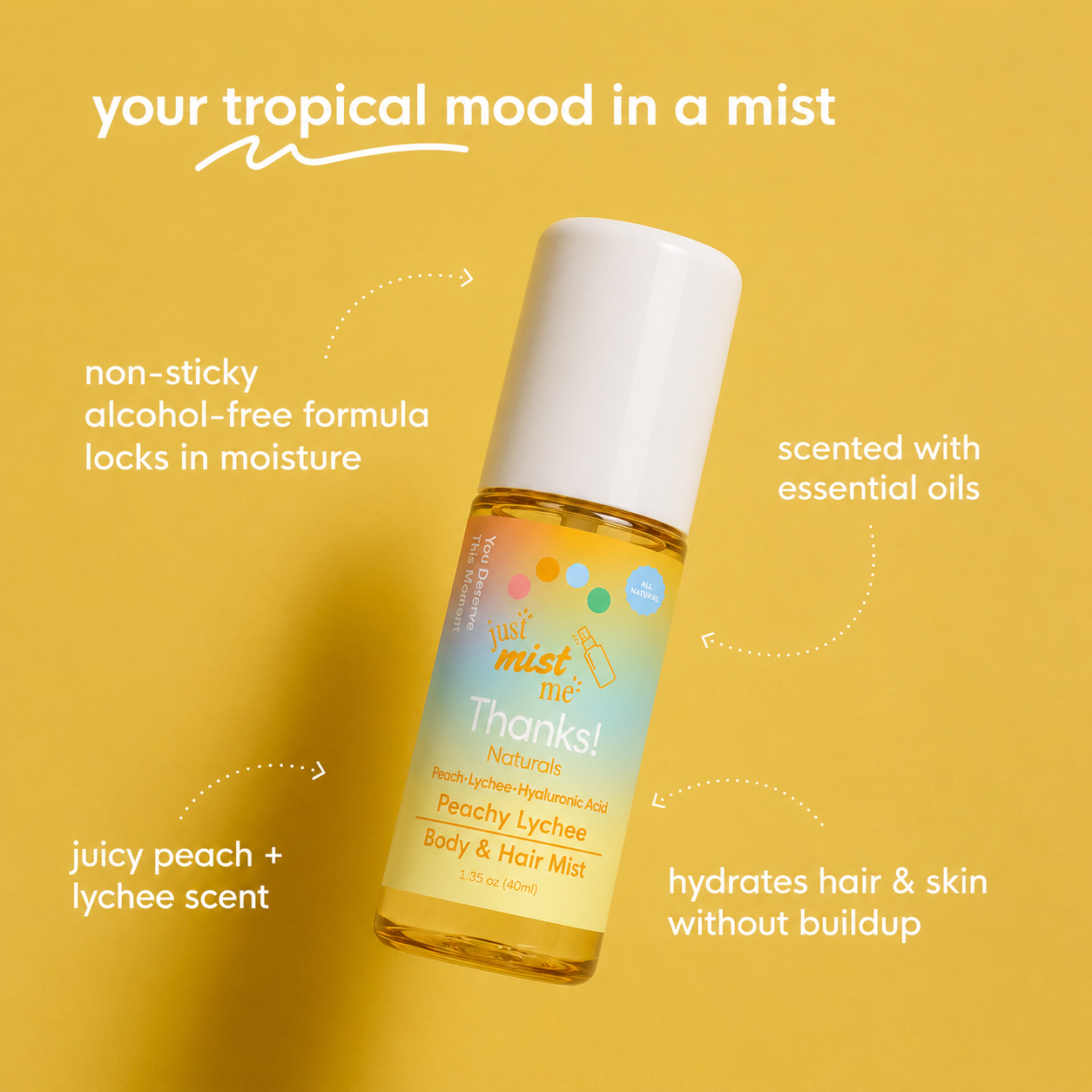 peachy lychee body & hair mist
