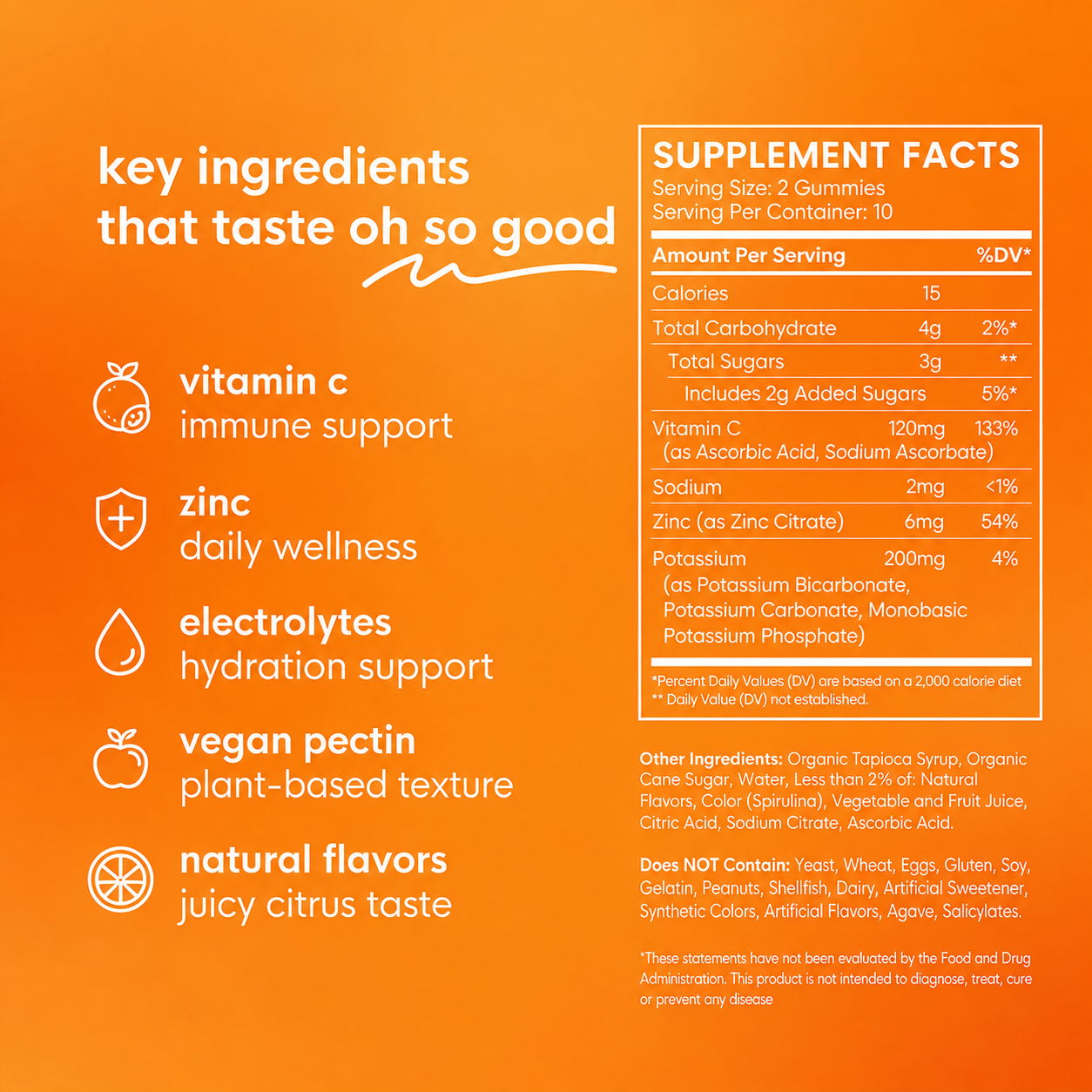 sweet tangerine immunity gummies