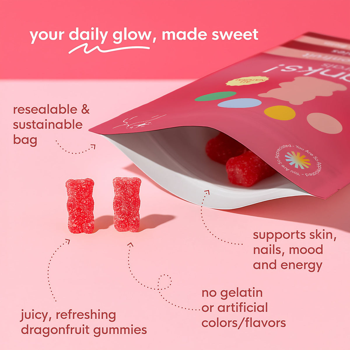 Dewy Dragonfruit Glow Gummies Alt Image 1