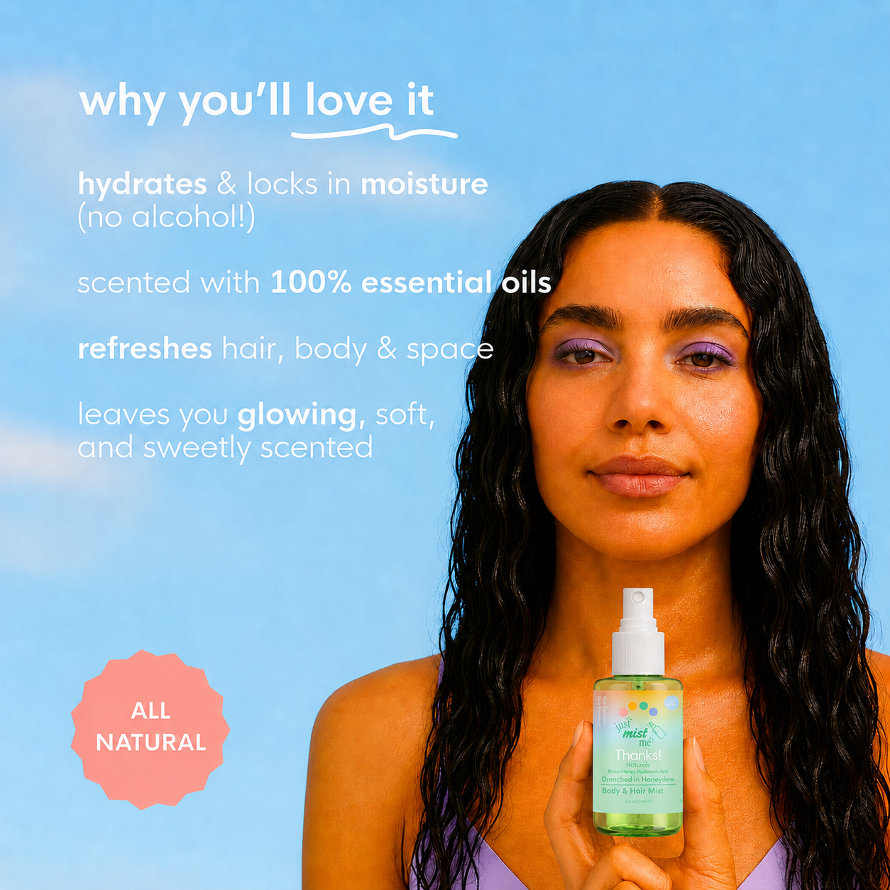 drenched in honeydew body & hair mist 3.4 oz