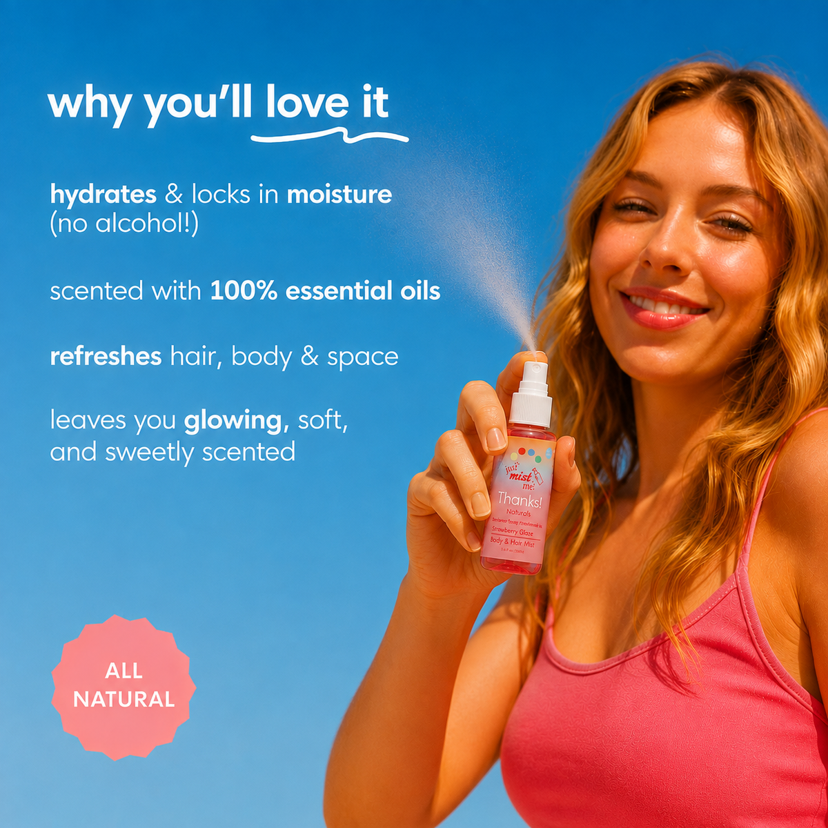 strawberry glaze body & hair mist 3.4 oz