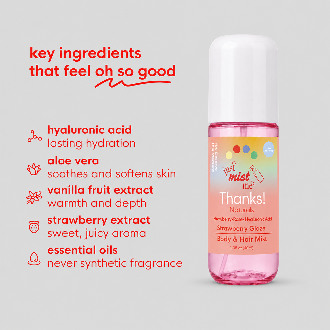 strawberry glaze body & hair mist