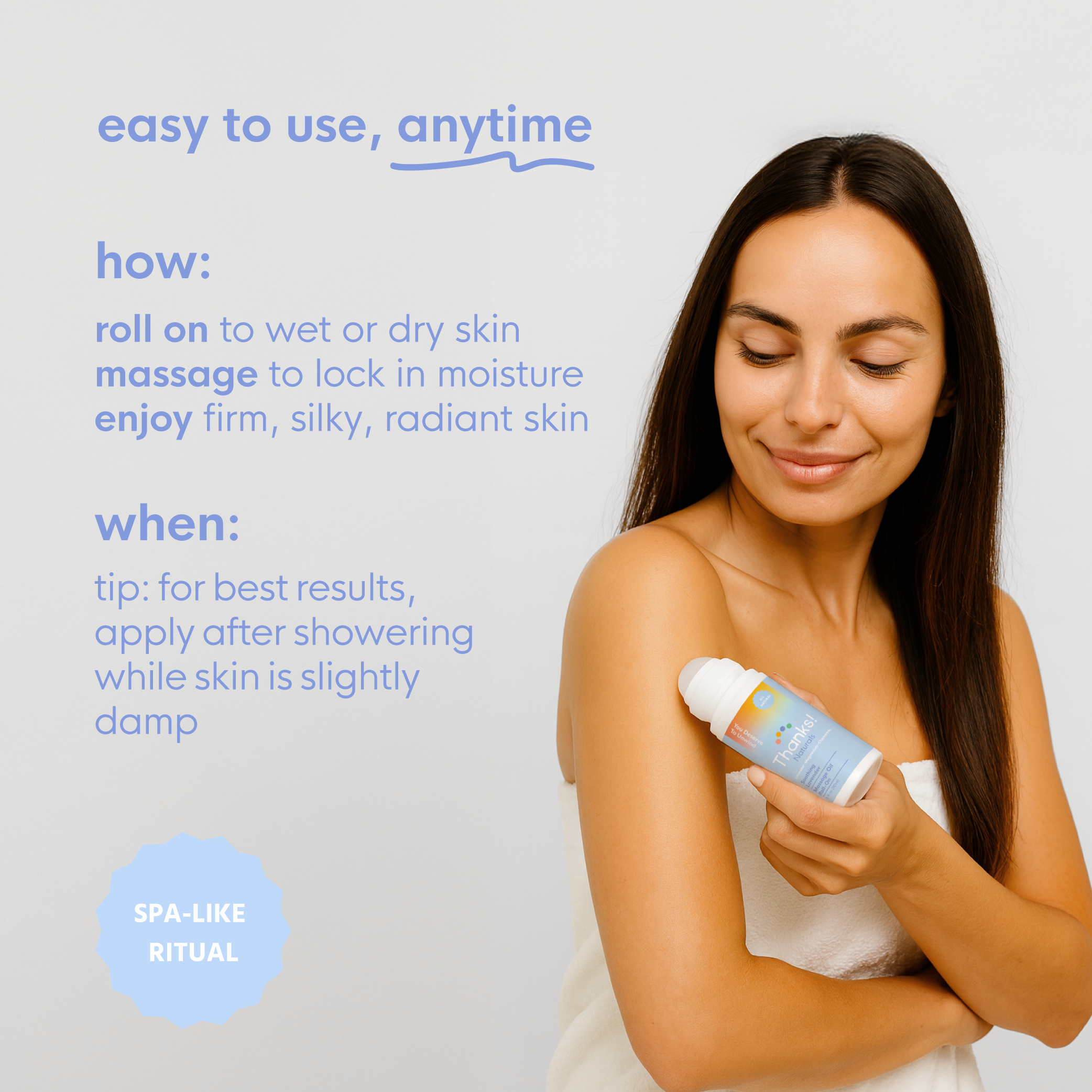 soothing lavender magnesium massage oil roll-on