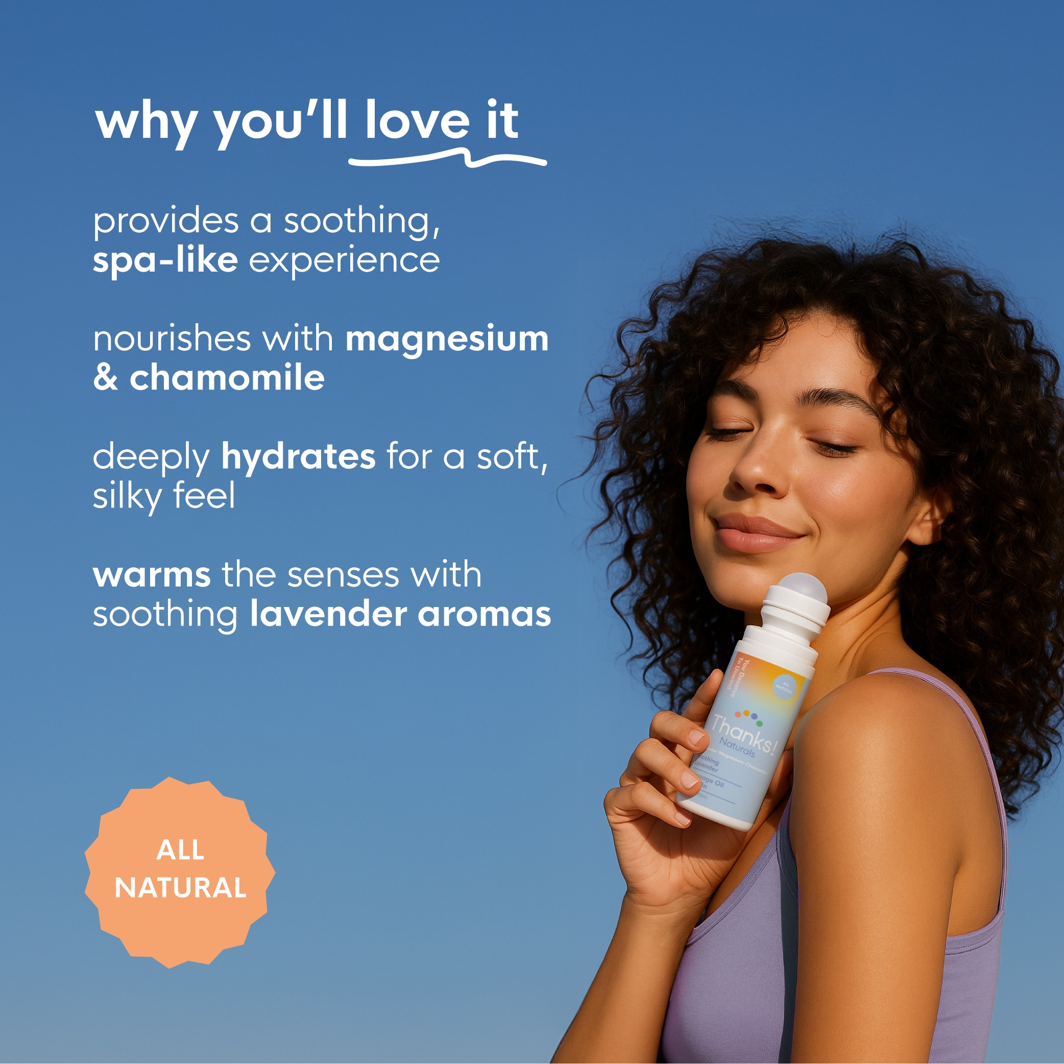soothing lavender magnesium massage oil roll-on