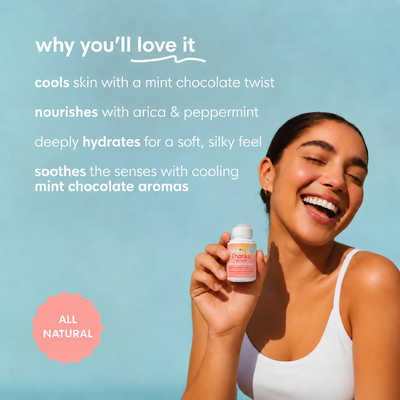 kissed by mint chocolate mini muscle freeze roll-on