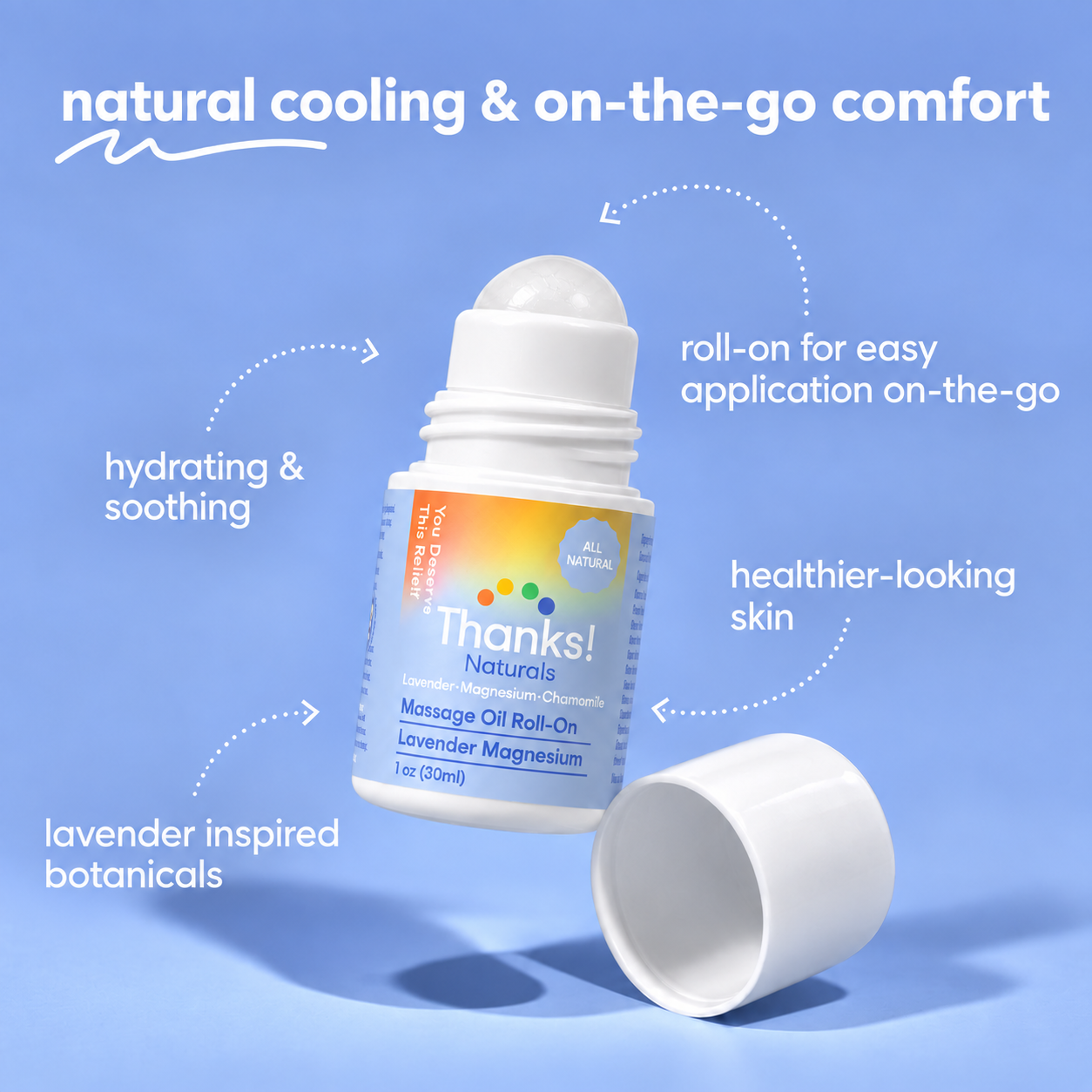 soothing lavender magnesium mini massage oil roll-on