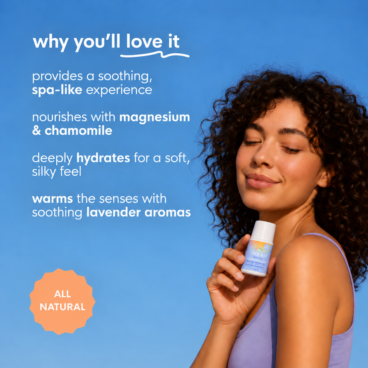 soothing lavender magnesium mini massage oil roll-on