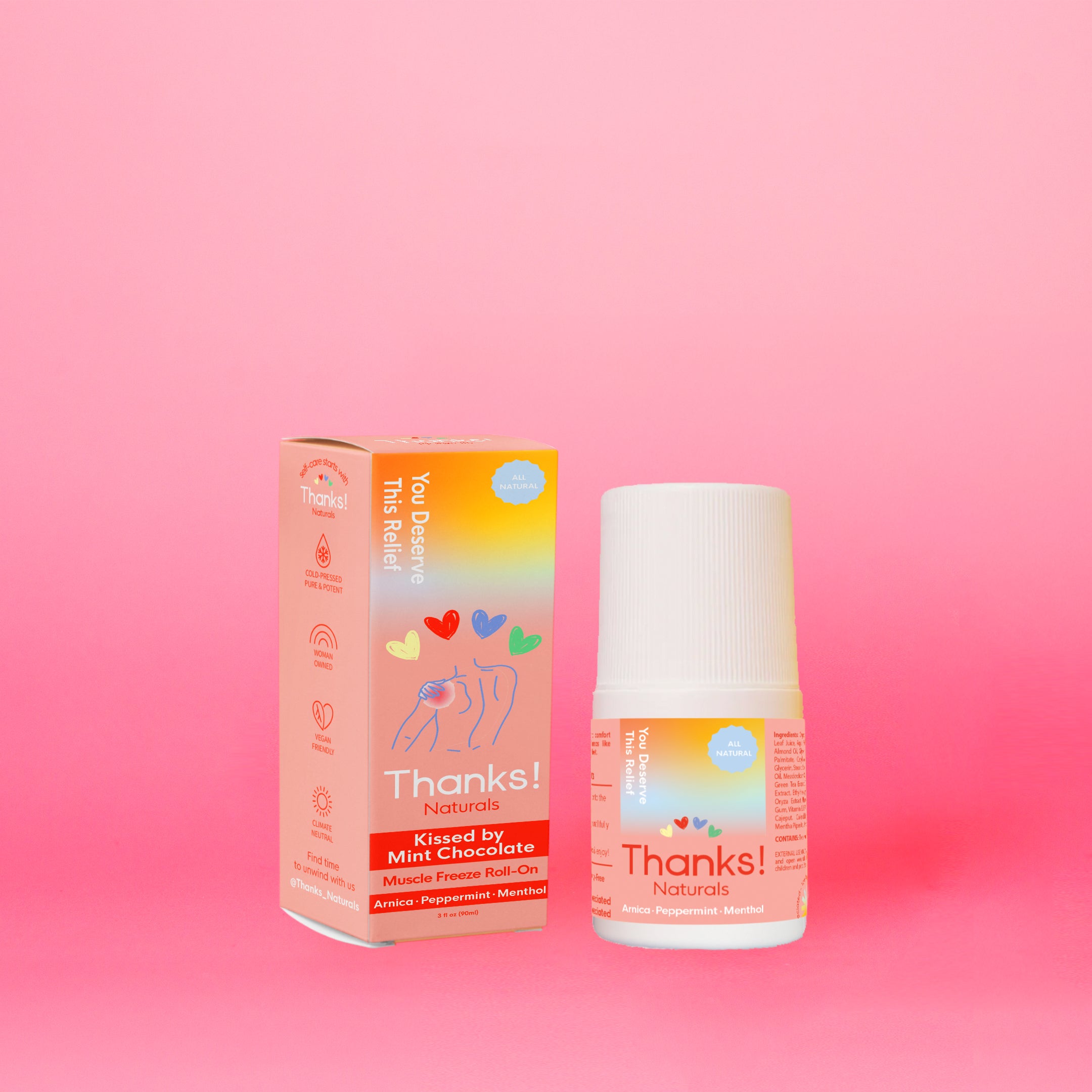 kissed by mint chocolate mini muscle freeze roll-on