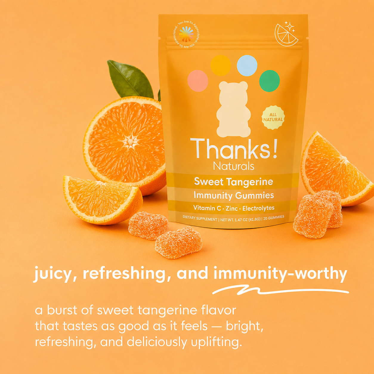sweet tangerine immunity gummies
