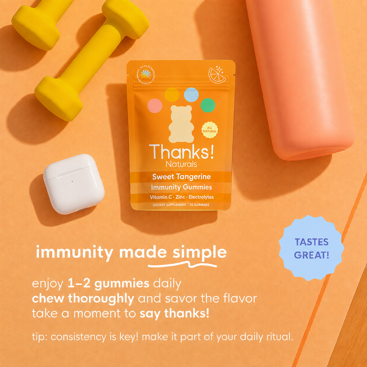 sweet tangerine immunity gummies