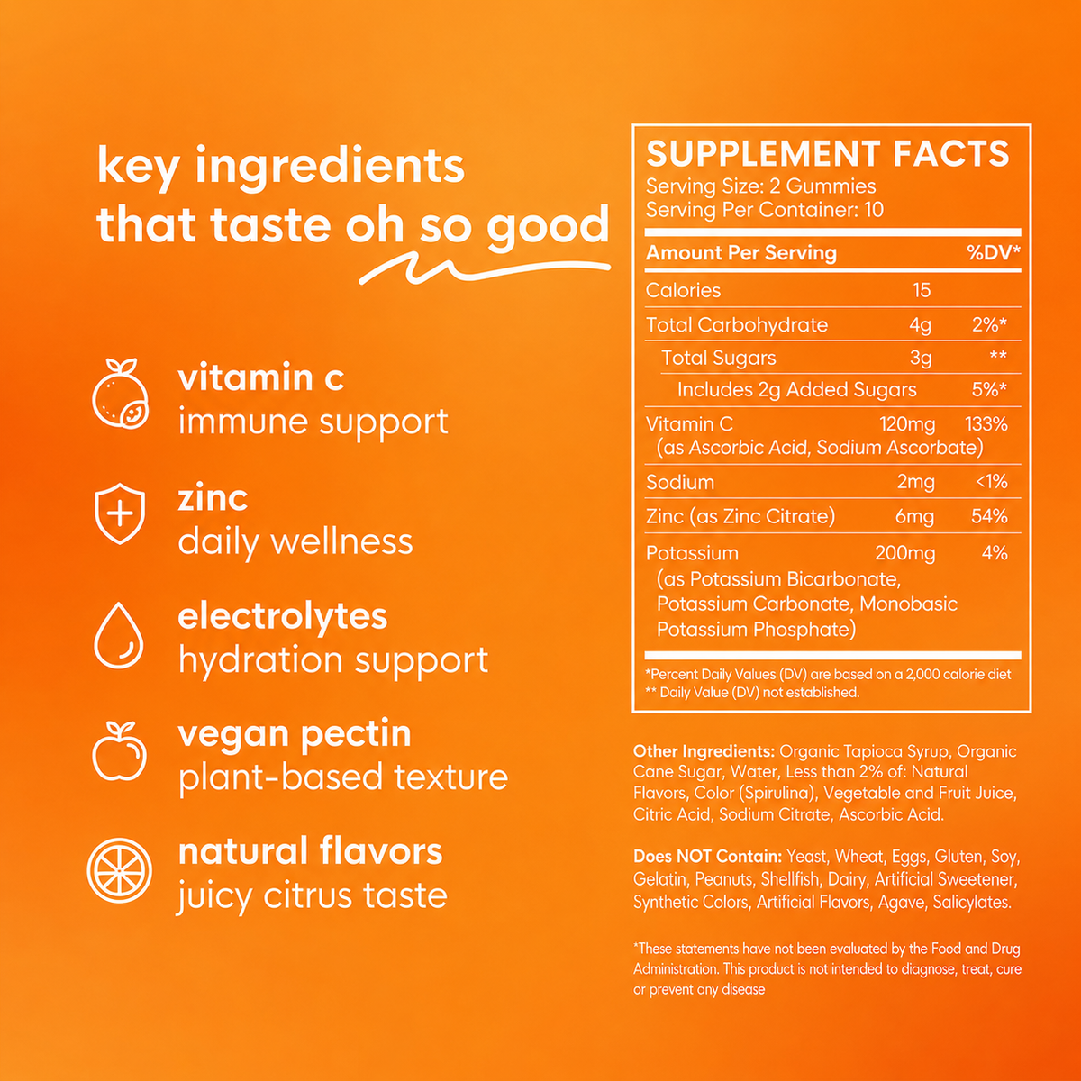 sweet tangerine immunity gummies